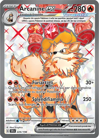 Arcanine ex Scarlatto e Violetto carta Pokémon italiana UR
