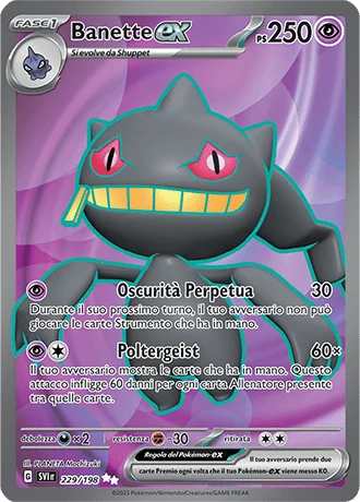 Banette ex Scarlatto e Violetto carta Pokémon italiana UR