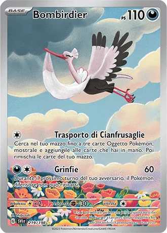 Bombirdier Scarlatto e Violetto carta Pokémon italiana IR