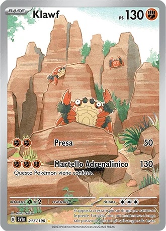 Klawf Scarlatto e Violetto carta Pokémon italiana IR