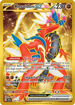 Koraidon ex Scarlatto e Violetto carta Pokémon italiana HR