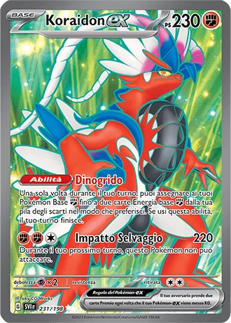 Koraidon ex Scarlatto e Violetto carta Pokémon italiana UR