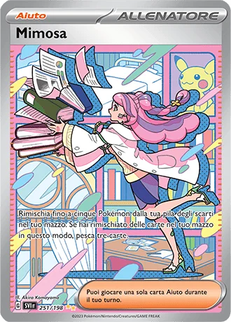 Mimosa Scarlatto e Violetto carta Pokémon italiana SIR