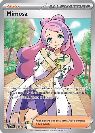 Mimosa Scarlatto e Violetto carta Pokémon italiana UR