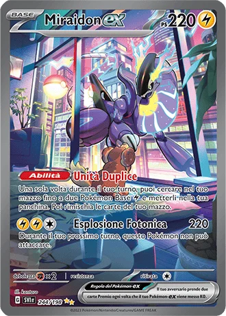 Miraidon ex Scarlatto e Violetto carta Pokémon italiana SIR