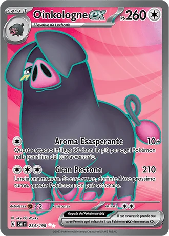 Oinkologne ex Scarlatto e Violetto carta Pokémon italiana UR