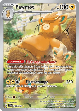 Pawmot Scarlatto e Violetto carta Pokémon italiana IR