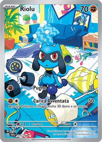 Riolu Scarlatto e Violetto carta Pokémon italiana IR