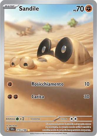 Sandile Scarlatto e Violetto carta Pokémon italiana IR