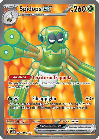 Spidops ex Scarlatto e Violetto carta Pokémon italiana UR