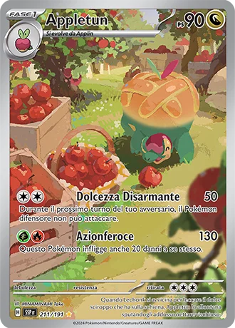 Appletun Scintille Folgoranti carta Pokémon italiana IR