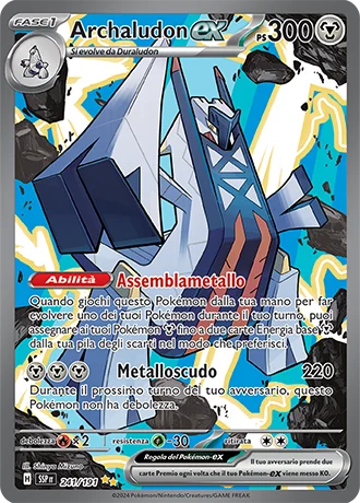 Archaludon ex Scintille Folgoranti carta Pokémon italiana SIR