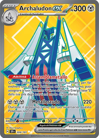 Archaludon ex Scintille Folgoranti carta Pokémon italiana UR