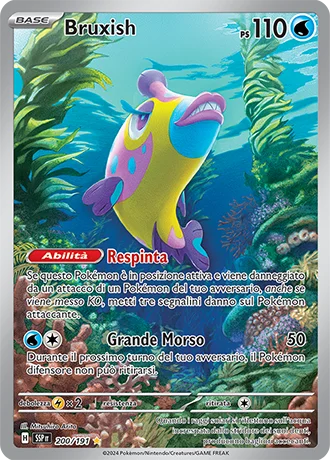 Bruxish Scintille Folgoranti carta Pokémon italiana IR