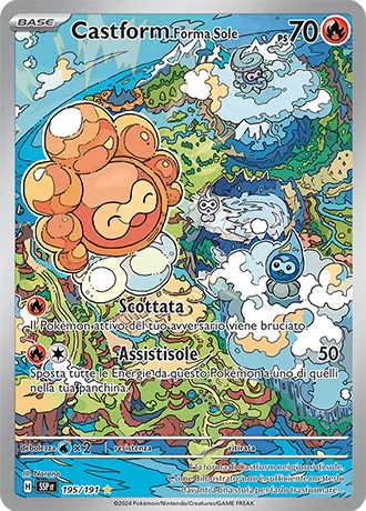 Castform Forma Sole Scintille Folgoranti carta Pokémon italiana IR