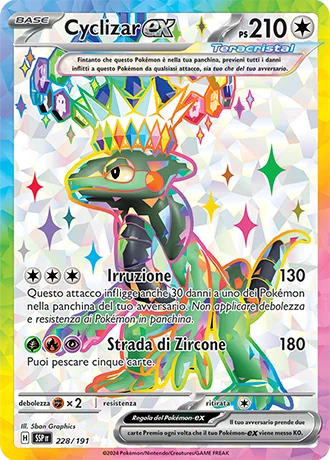 Cyclizar ex Scintille Folgoranti carta Pokémon italiana UR