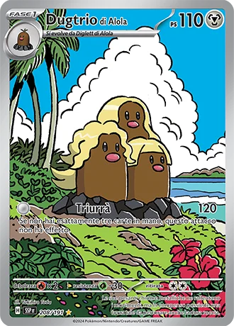 Dugtrio di Alola Scintille Folgoranti carta Pokémon italiana IR