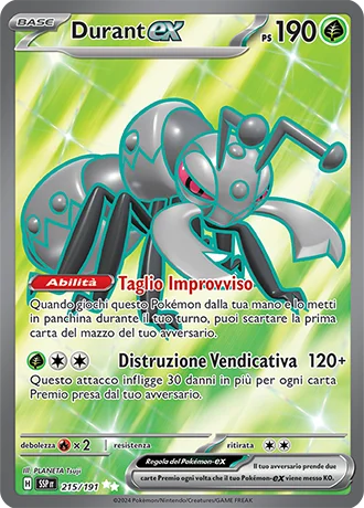 Durant ex Scintille Folgoranti carta Pokémon italiana UR