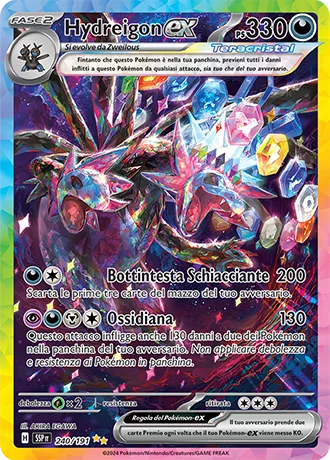 Hydreigon ex Scintille Folgoranti carta Pokémon italiana SIR