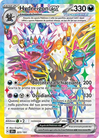 Hydreigon ex Scintille Folgoranti carta Pokémon italiana UR