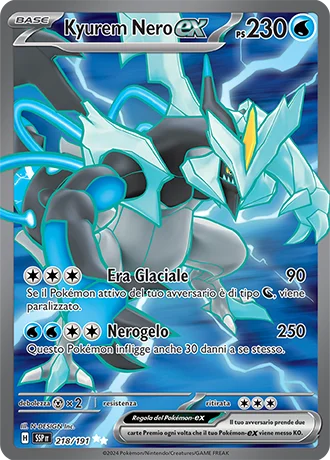 Kyurem Nero ex Scintille Folgoranti carta Pokémon italiana UR