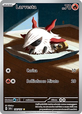Larvesta Scintille Folgoranti carta Pokémon italiana IR