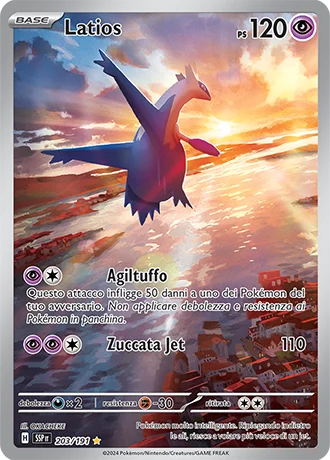 Latios Scintille Folgoranti carta Pokémon italiana IR