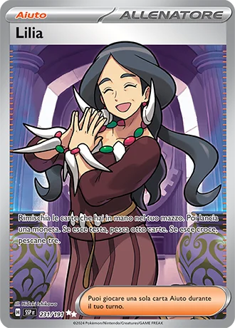 Lilia Scintille Folgoranti carta Pokémon italiana UR