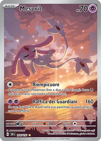 Mesprit Scintille Folgoranti carta Pokémon italiana IR