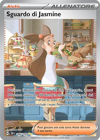 Sguardo di Jasmine Scintille Folgoranti carta Pokémon italiana SIR