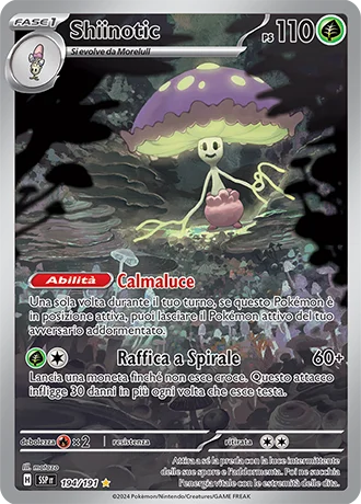Shiinotic Scintille Folgoranti carta Pokémon italiana IR