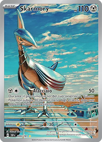 Skarmory Scintille Folgoranti carta Pokémon italiana IR