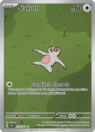 Slakoth Scintille Folgoranti carta Pokémon italiana IR