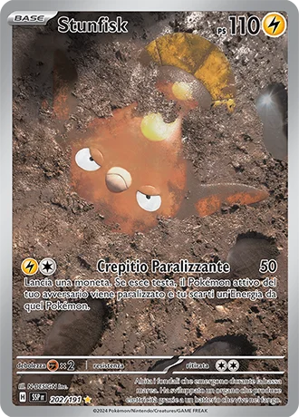 Stunfisk Scintille Folgoranti carta Pokémon italiana IR