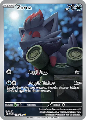 Zorua Segreto Fiabesco carta Pokémon italiana IR
