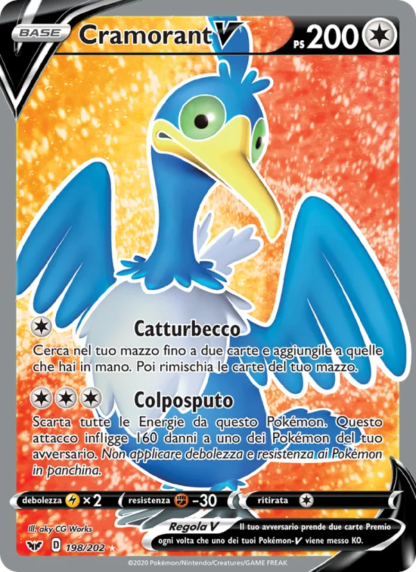 Cramorant V Spada e Scudo carta Pokémon italiana UR