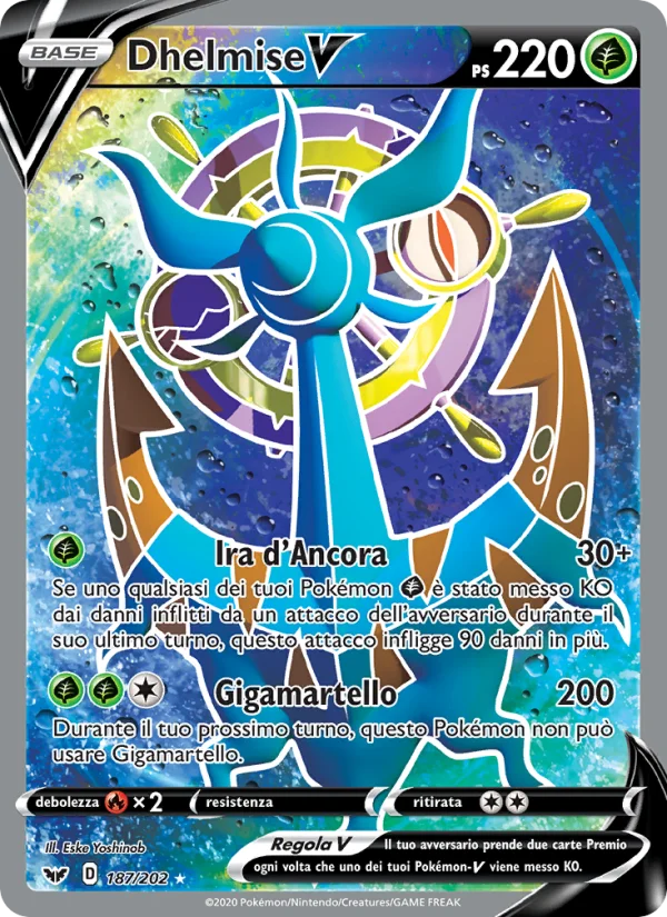 Dhelmise V Spada e Scudo carta Pokémon italiana UR