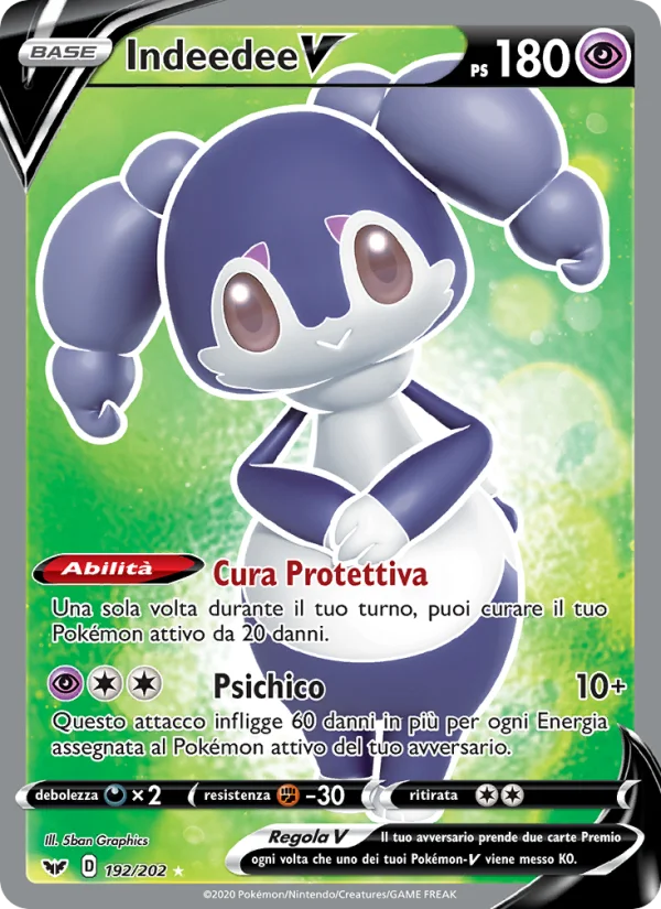 Indeedee V Spada e Scudo carta Pokémon italiana UR