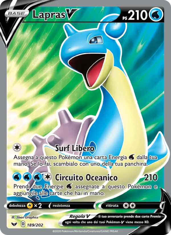 Lapras V Spada e Scudo carta Pokémon italiana UR