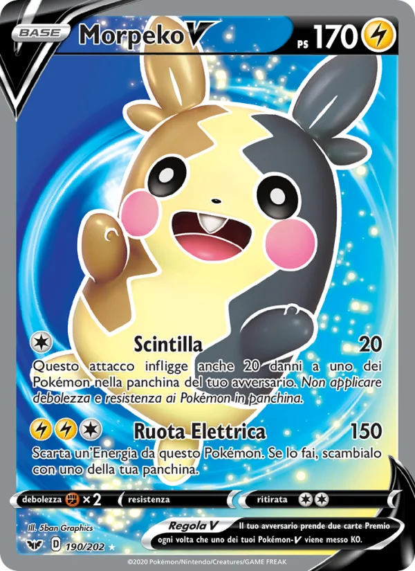 Morpeko V Spada e Scudo carta Pokémon italiana UR