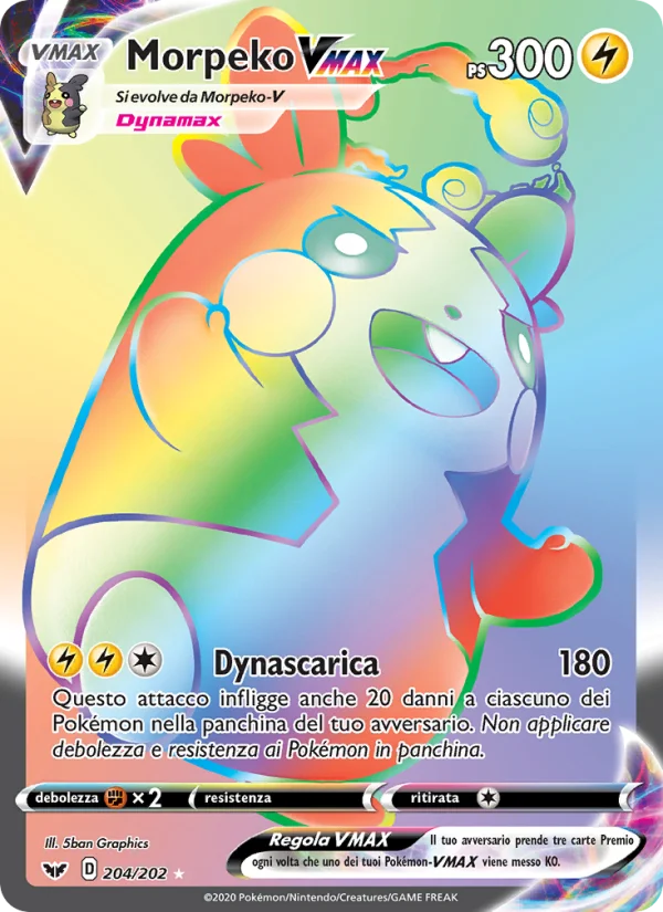 Morpeko VMAX Spada e Scudo carta Pokémon italiana RR