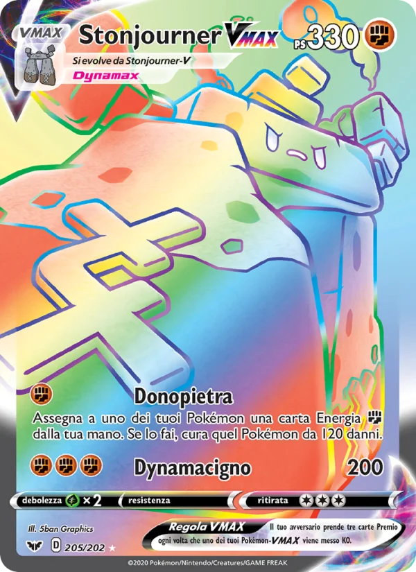 Stonjourner VMAX Spada e Scudo carta Pokémon italiana RR