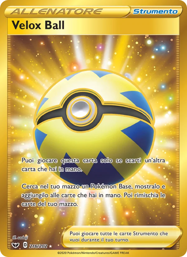 Velox Ball Spada e Scudo carta Pokémon italiana HR
