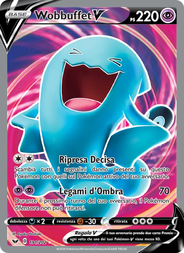 Wobbuffet V Spada e Scudo carta Pokémon italiana UR