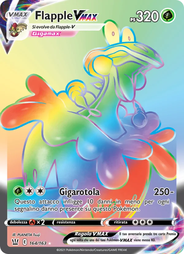 Flapple VMAX Stili di Lotta carta Pokémon italiana RR