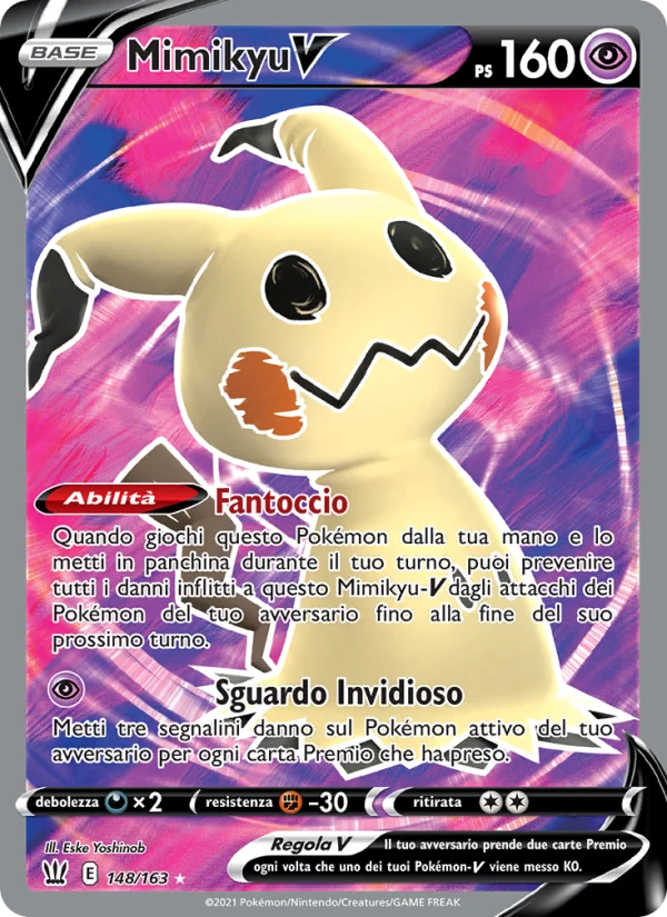 Mimikyu V Stili di Lotta carta Pokémon italiana UR