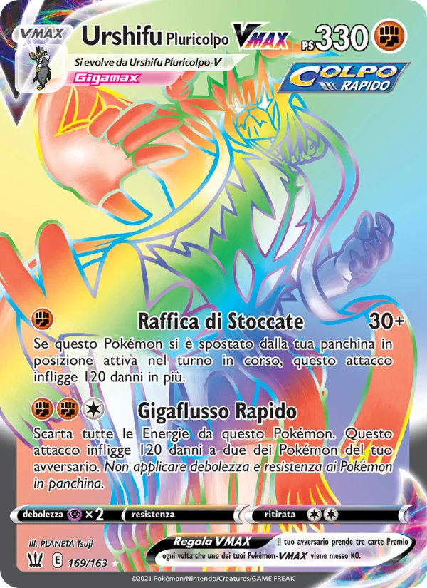 Urshifu Pluricolpo VMAX Stili di Lotta carta Pokémon italiana RR