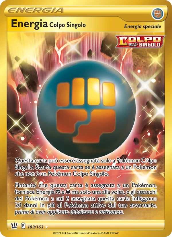Energia Colpo Singolo Stili di Lotta carta Pokémon italiana HR