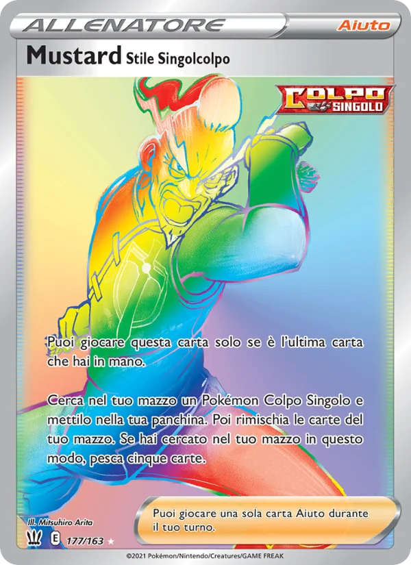Mustard Stile Singolcolpo Stili di Lotta carta Pokémon italiana RR
