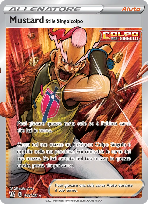 Mustard Stile Singolcolpo Stili di Lotta carta Pokémon italiana UR
